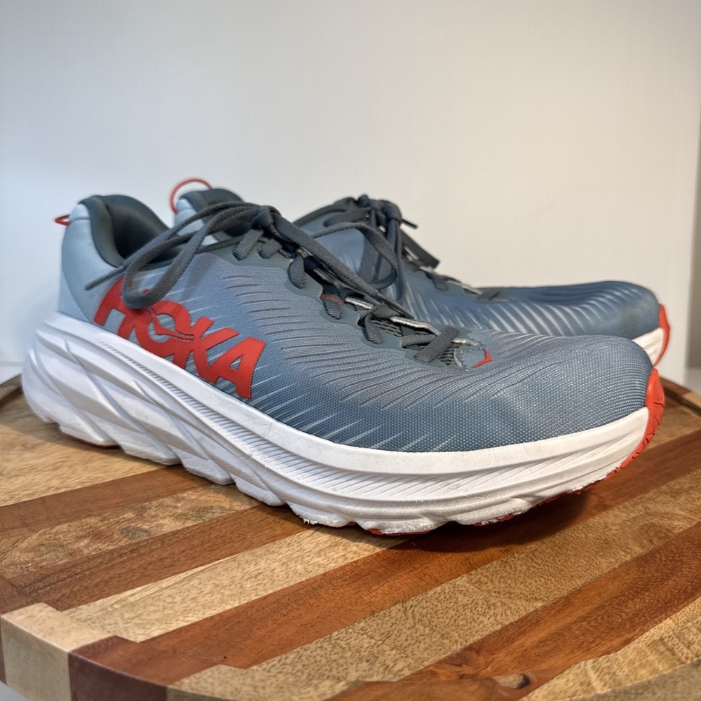 Hoka One One Mens Rincon 3 1121370 Blue Running Shoes Sneakers Size 10 2E WIDE